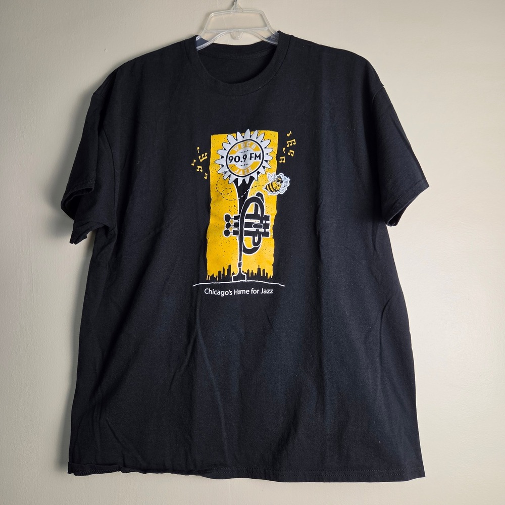 WDCB 90.9 FM Chicago Jazz Radio Station Black Graphic T-Shirt Mens XL